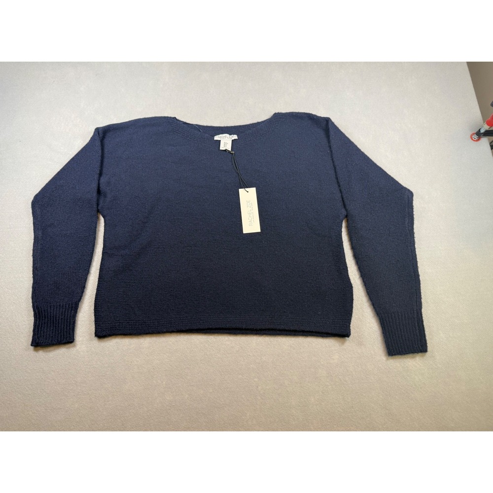Rachel Zoe Navy Blue Knit Boat Neck Sweater Womens Small NWT Long Sleeve Top